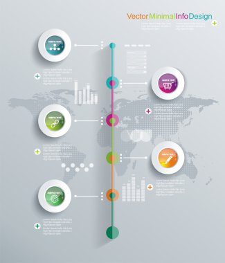 icônes, éléments et chronologie infographie