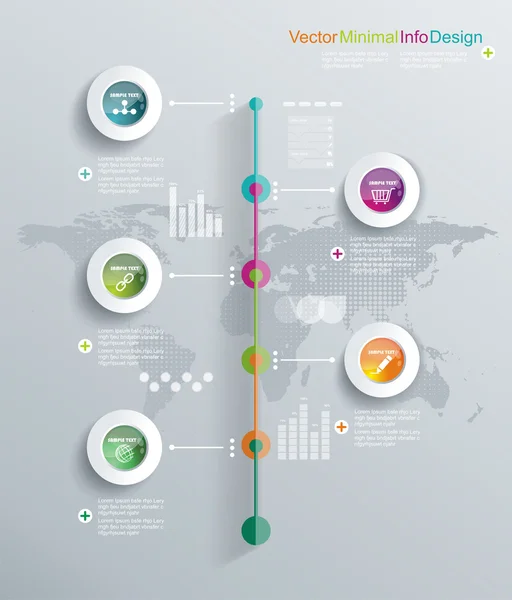 Infographie chronologique, éléments et icônes — Image vectorielle