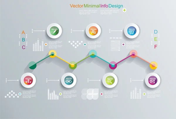 Linje designmall med diagram. — Stock vektor