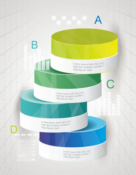 Tijd lijn ontwerpsjabloon met diagram set. — Stockvector