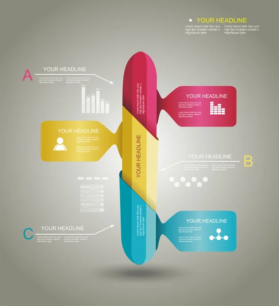 Modèle de conception d'entreprise avec des bannières de ruban de crayon . — Image vectorielle