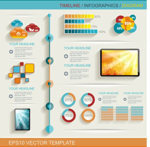 Infografikai tervezési sablon — Stock Vector