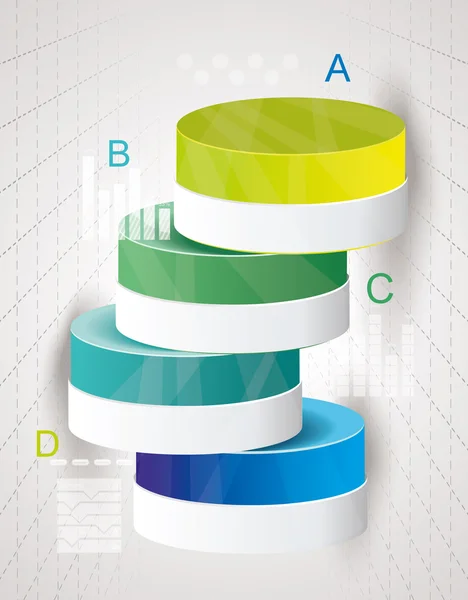 Abstraktes minimalistisches ifografisches Design im Zylinderstil. — Stockvektor