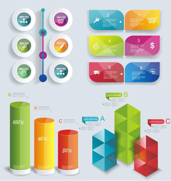 Infographic tasarım ayarla. — Stok Vektör