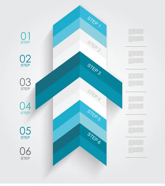 En az infographics veya adım afiş şablon ok tarzı. Ve — Stok Vektör