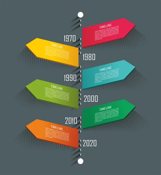 Modello di diagramma di puntatori multidirezionali su un cartello — Vettoriale Stock