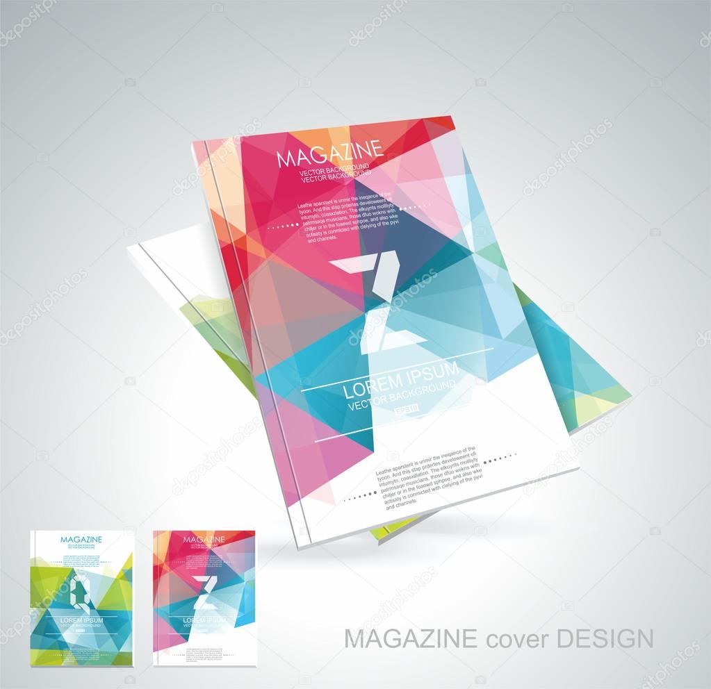 Magazine cover with pattern of geometric shapes