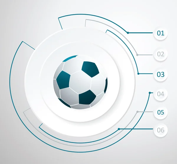 Fotbalový míč izolovaný na bílém — Stockový vektor