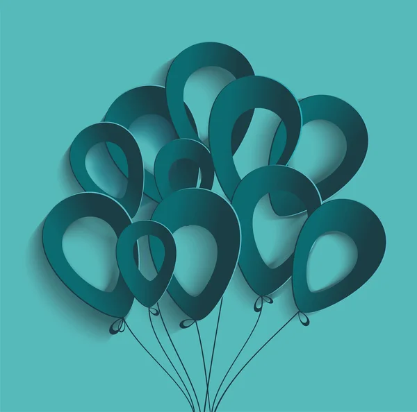 Karta urodzinowa z balonami papierowymi — Wektor stockowy