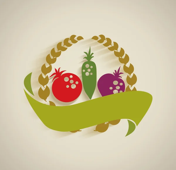自然の野菜のラベル — ストックベクタ
