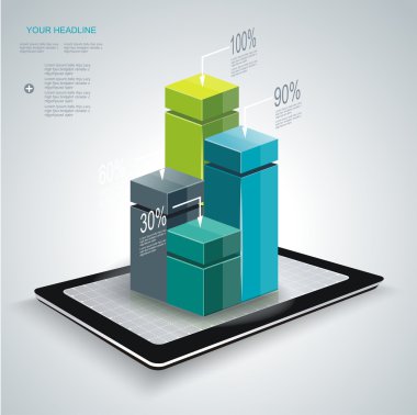 minimal tarzı Infographic templat burada tablet pc.