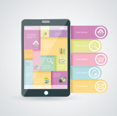 bir scre şık modern renkli kullanıcı arayüzü ile Smartphone