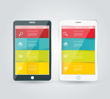 dokunmatik ekran smartphone ile modern Infographic ile midd içinde