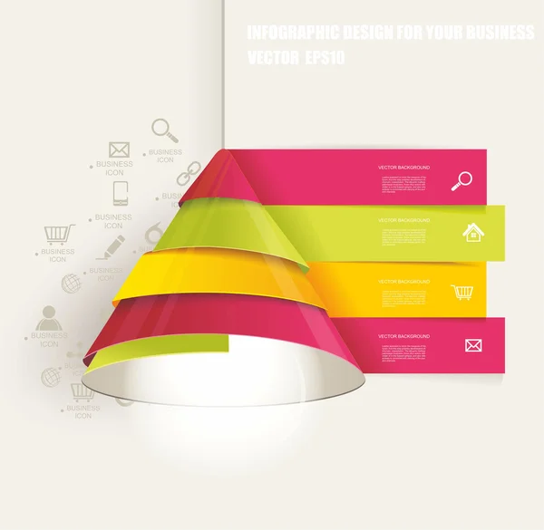 Modello Iinfografico con lampadina — Vettoriale Stock