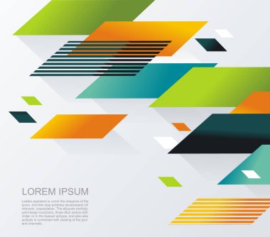 Geometrik basit şekilli soyut vektör şablon tasarımı.