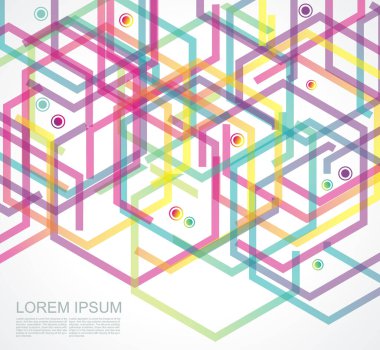 Geometrik basit şekilli soyut vektör şablon tasarımı.