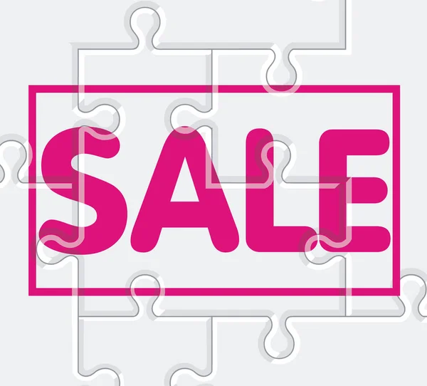 Rotes Wort Sale Auf Puzzles Hintergrund Vektorillustration — Stockvektor