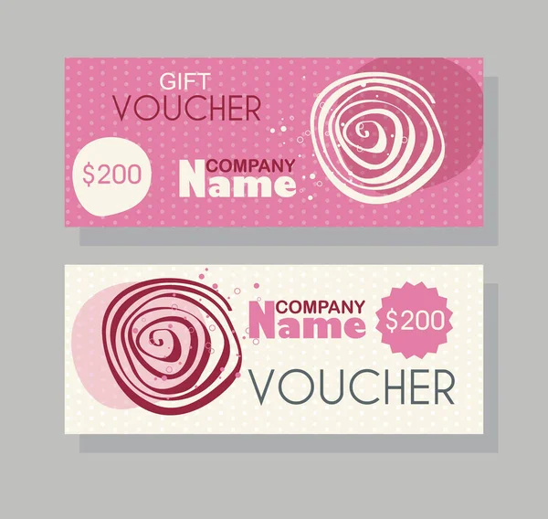 Voucher Sjabloon Met Bloemen Ontwerp Stockillustratie