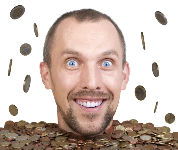 euro coins bir yığın insan kafası