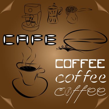 Soyut öğeler kahve ve kelimeler