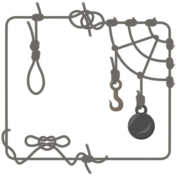 Набор различных компонентов веревки — стоковый вектор