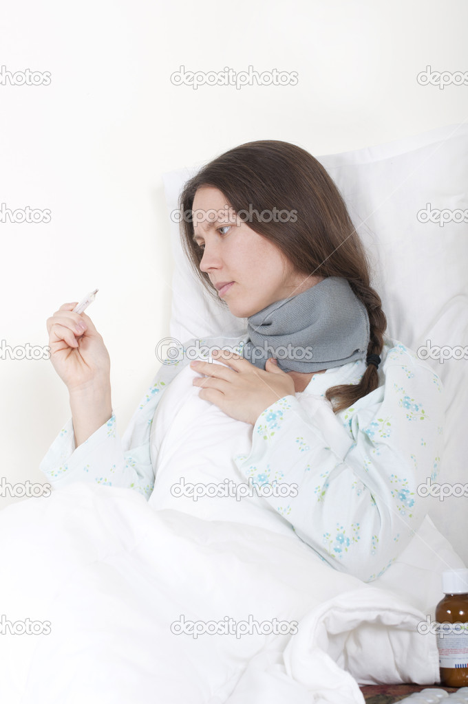 sick woman - stock image