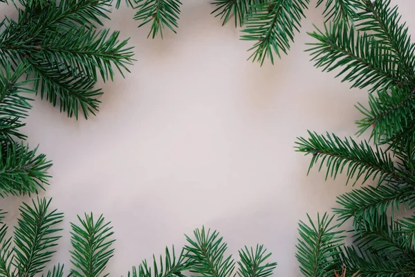 Bonne année et Joyeux Noël. Arrière-plan des branches d'arbre de Noël. — Photo