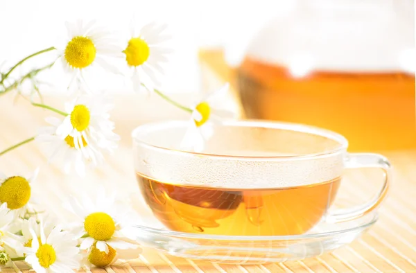 Φλυτζάνι τσαγιού με φυτικές chamomile τσάι — Φωτογραφία Αρχείου