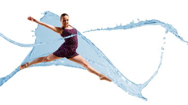 dansçı, bir arka plan üzerinde. kolaj