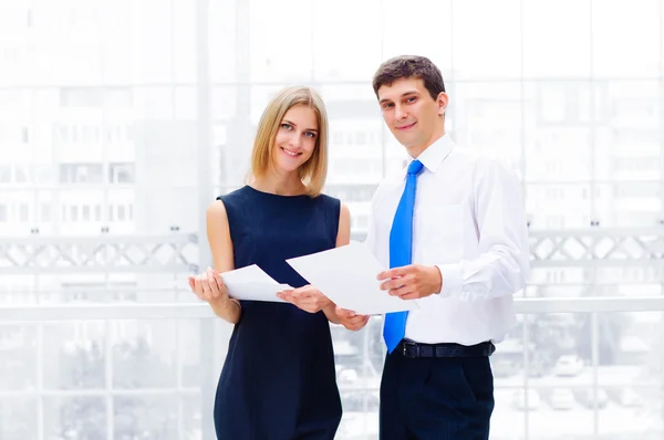 Business man and business woman — Stock Photo, Image