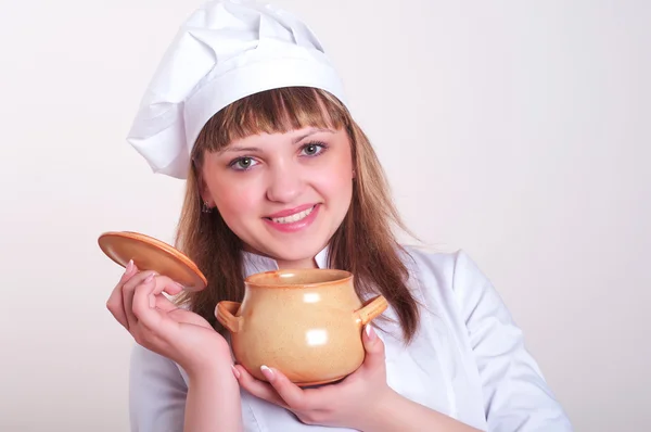 Ελκυστική γυναίκα μαγείρεμα — Φωτογραφία Αρχείου