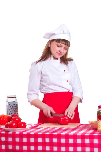 Mujer atractiva cocinando — Foto de Stock