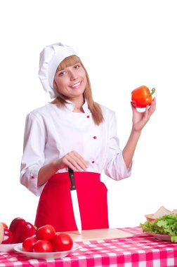 aantrekkelijke vrouw koken