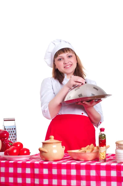 Mujer atractiva cocinando — Foto de Stock