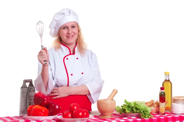 Attraente donna cucina — Foto Stock