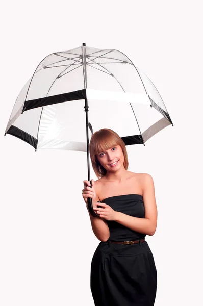 Frau mit Regenschirm — Stockfoto