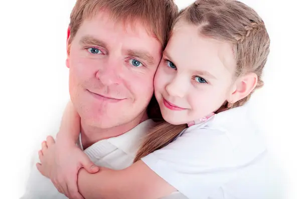 Portrét muže s malou holčičku — Stock fotografie