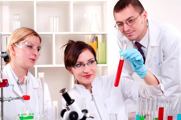 Portrait of a group of chemists Stock Image