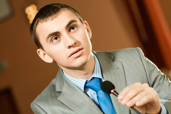 Male speaker — Stock Photo, Image