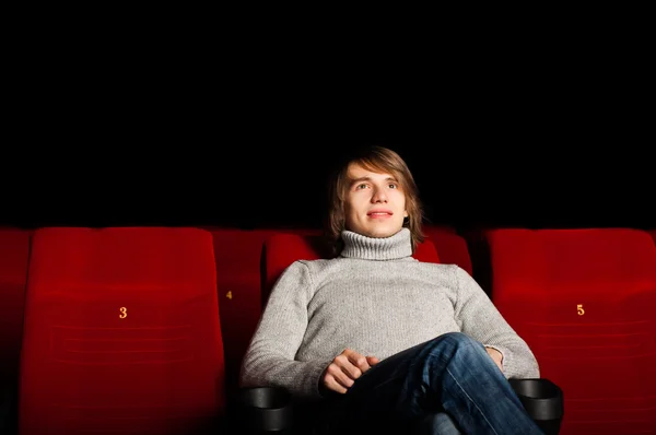 El hombre en el cine — Foto de Stock