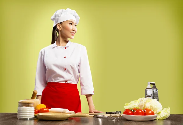 Chef femenino asiático — Foto de Stock