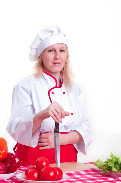 有吸引力的女人厨师 — 图库照片
