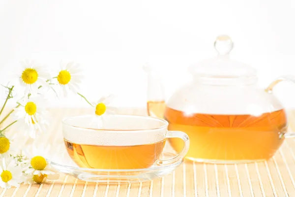 Teacup with herbal chamomile tea — Stock Photo, Image