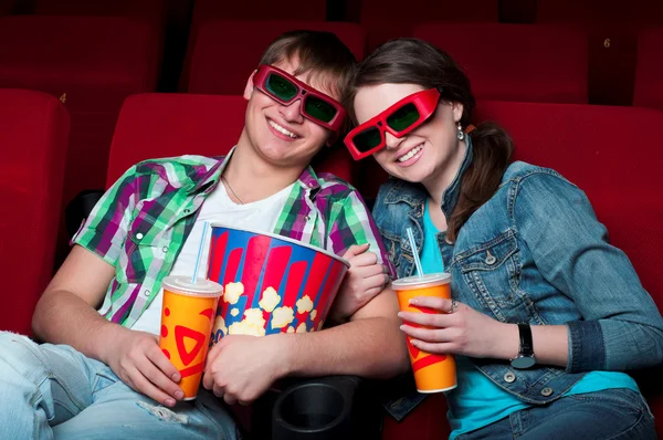 Couple in cinema — Stock Photo, Image