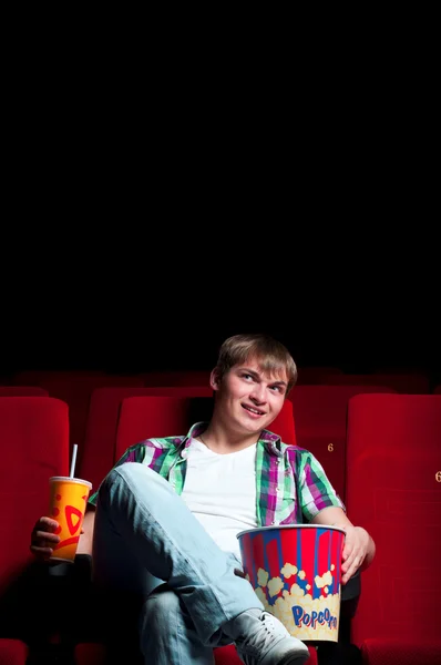 Man in cinema — Stock Photo, Image