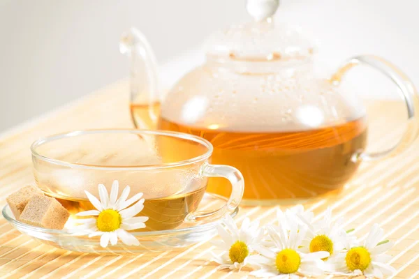 Tazza da tè con camomilla alle erbe — Foto Stock