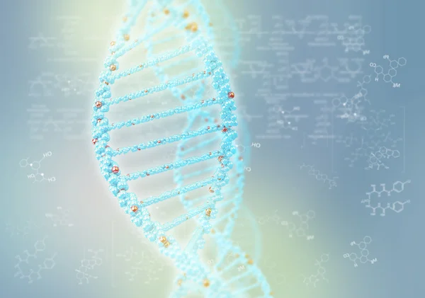 DNA-helix tegen de gekleurde achtergrond — Stockfoto