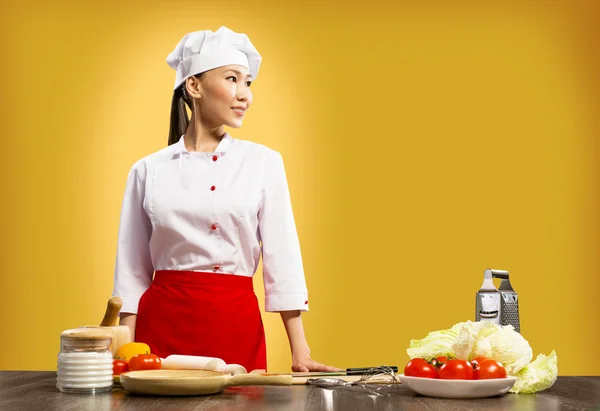 亚洲女厨师 — 图库照片