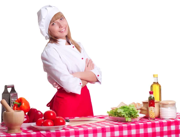 Retrato mujer atractiva cocinera —  Fotos de Stock