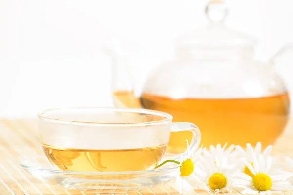 Teacup with herbal chamomile tea — Stock Photo, Image